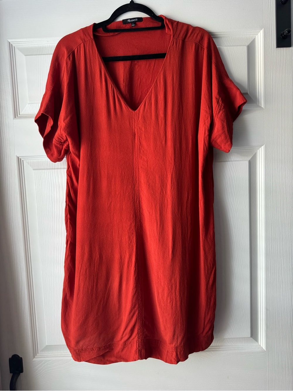 Madewell Texture & Thread V-Neck Tunic Dress | Burnt Orange | Size Large